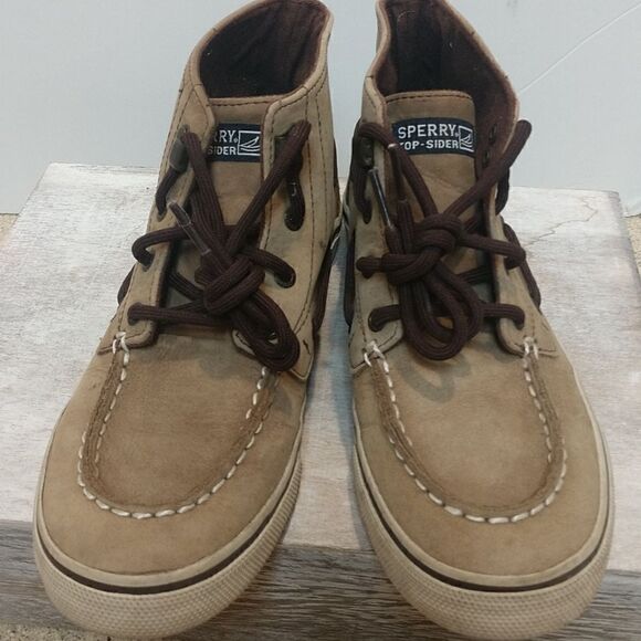👍 Sperry High top shoes Youth 5  Women's Sz 7.   S1 - Picture 2 of 4